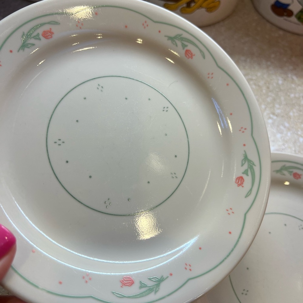 Set of 6 CORELLE CALICO ROSE 7.25 Salad or Bread small plates - Picture 4 of 16
